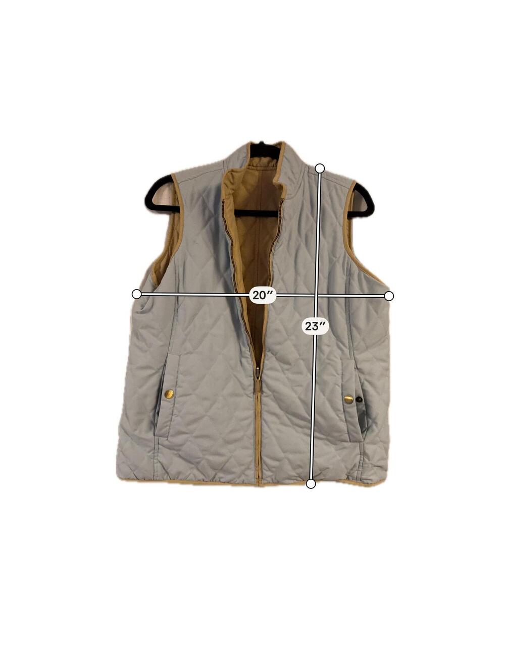 Lauren Ralph Lauren Reversible Quilted Vest - Blue and Tan, Size M - Picture 6 of 6